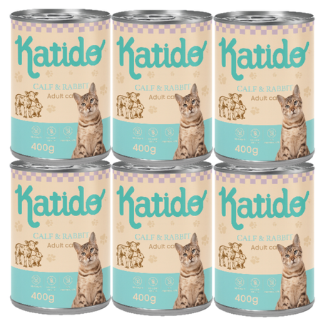 Katido Wet Cat Food Veal with Rabbit 6x400g