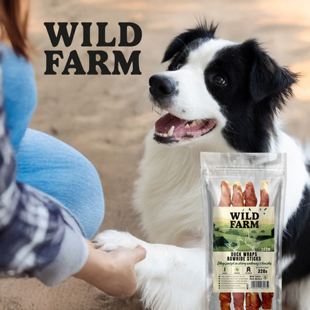 WILD FARM Long beef skin stick with duck 28cm 320g dog treats