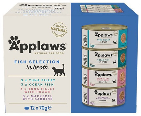 Applaws Multipack Tins in broth for cats Fish selection 12x70g TIN