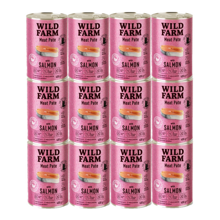WILD FARM Pate with Salmon 12x400g - gluten-free cat food