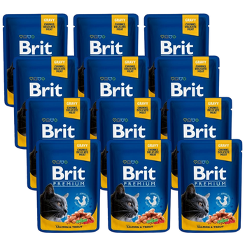 NO PORK Brit Premium Cat for Adult Cats with Salmon and Trout 12x100g
