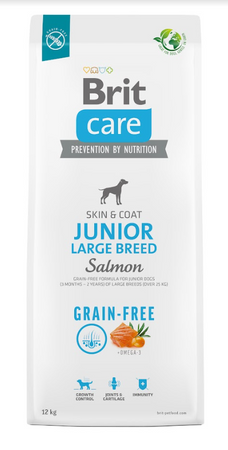 BRIT CARE Dog Grain-free Junior Large Breed Salmon 12kg
