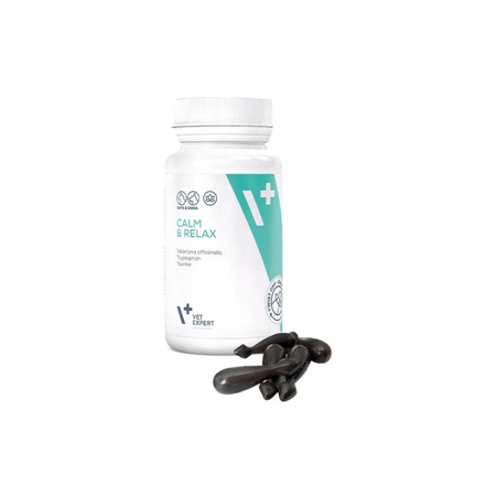 VET EXPERT CALM & RELAX – un preparat pentru simptomele de stres la câini și pisici, 2x30 capsule