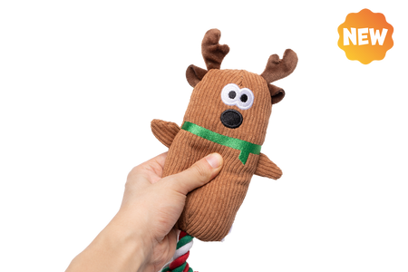 UNIQ PETS PLUSH DOG TOY SQUEAKIES reindeer tug toy with squeaker, 40 cm