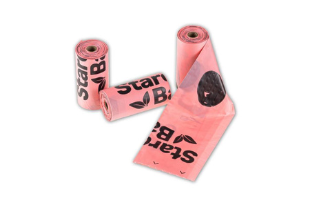 Zolux Starchbag Compostable Waste Bags Pink 15pcs