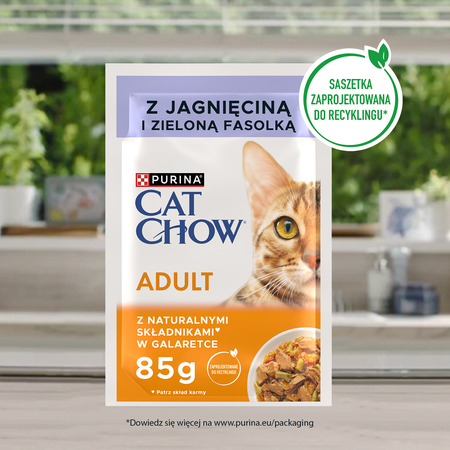 PURINA Cat Chow Adult cat food with lamb and green beans in jelly 10x85g