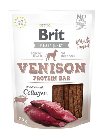 NO PORK Brit Jerky Snack Venison Protein Bar 80g