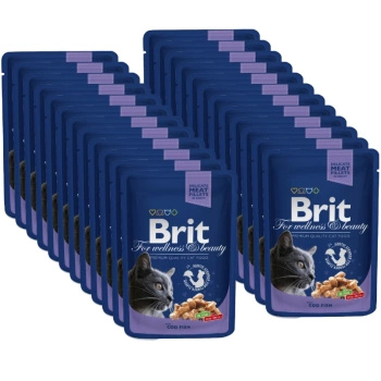 no pork Brit Premium Cat Adult Cod 24x100g