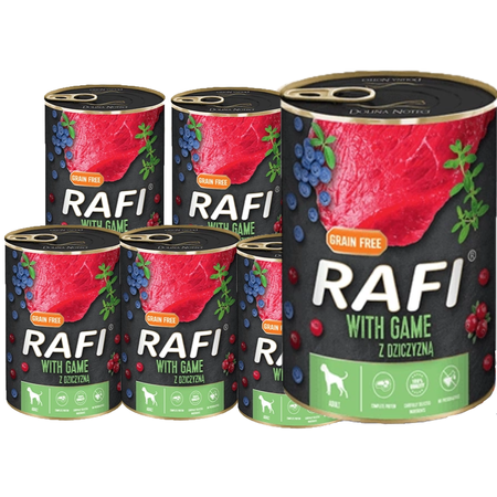 No pork Dolina Noteci Rafi with venison 6x400g+FREE can lid!