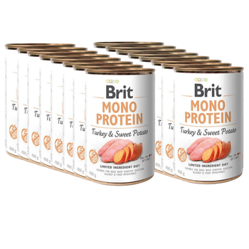 no pork Brit Mono Protein with turkey and sweet potatoes 18x400g