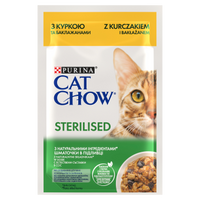 no pork Purina Cat Chow Sterilised Chicken and Aubergine in Sauce 85g