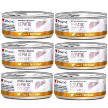 Disugual Wet cat food Veterinary HEPATIC Turkey (adult) 6x85g