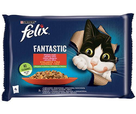 no pork Felix Fantastic Chicken & Beef Jelly 4x85g