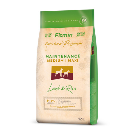 FITMIN Medium Maxi Maintenance Lamb &amp; Rice 12 kg