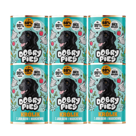 Dobry Pies  Rabbit with apple and carrot 6x400g