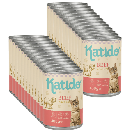 Katido Wet Cat Food with Beef 24x400g