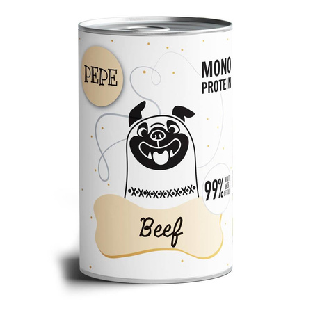 no pork Paka Zwierzaka Pepe Mono Protein Beef 3x400g